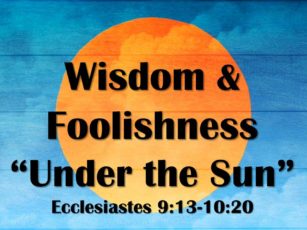 Wisdom and Foolishness “Under the Sun”
